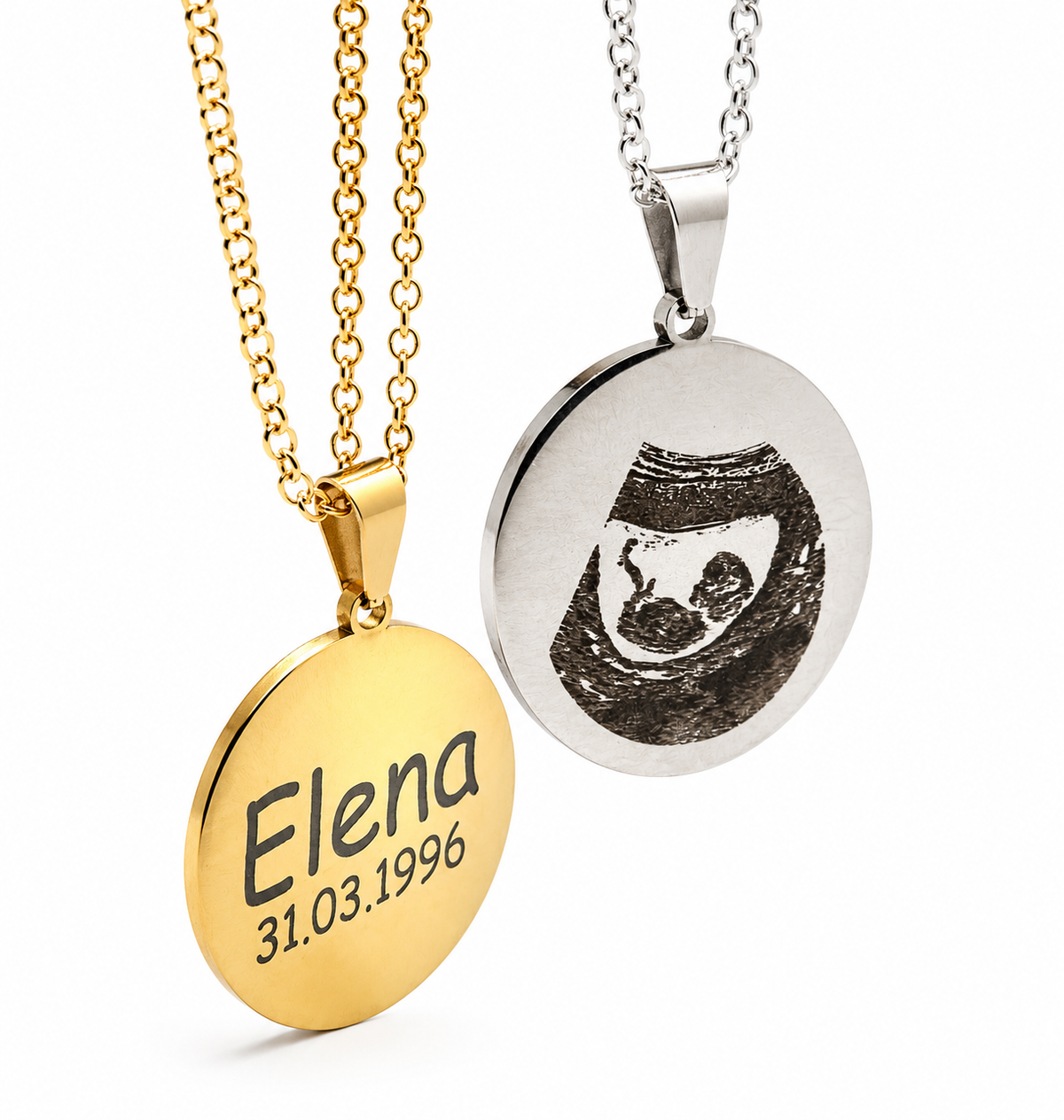 Stainless Steel Personalised Round Pendant