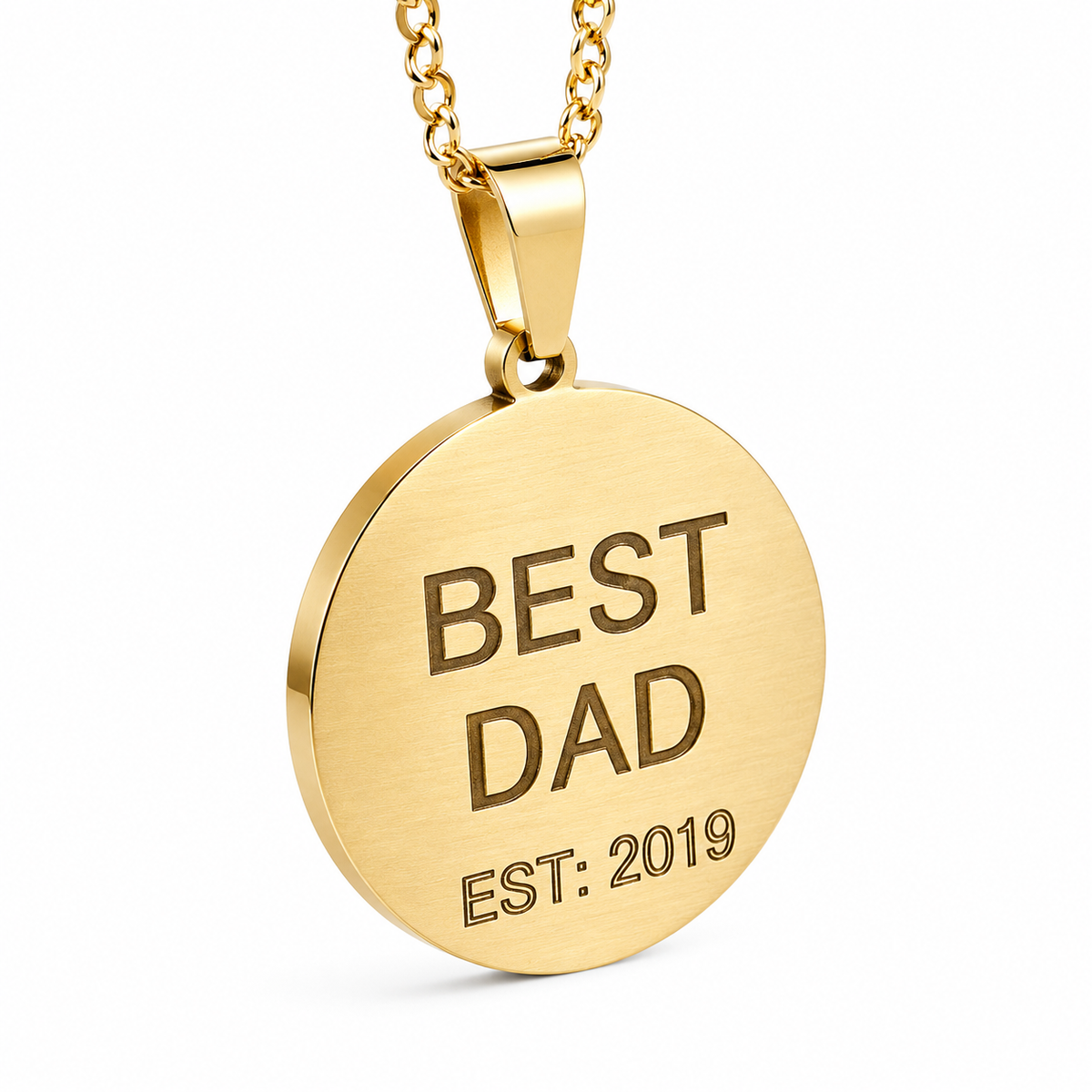 Stainless Steel Personalised Round Pendant