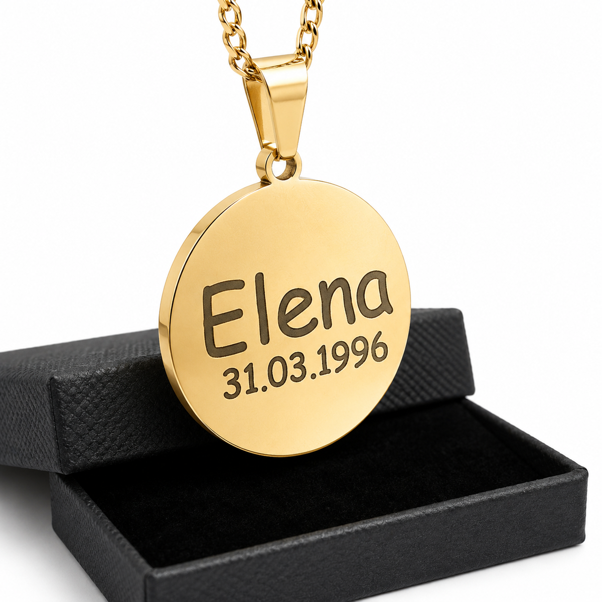 Stainless Steel Personalised Round Pendant
