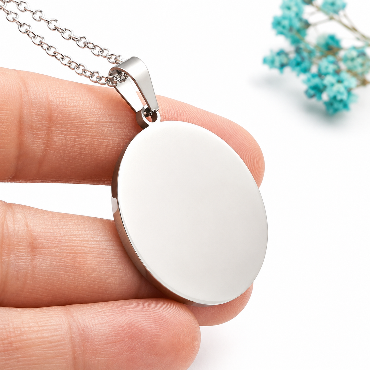 Stainless Steel Personalised Round Pendant