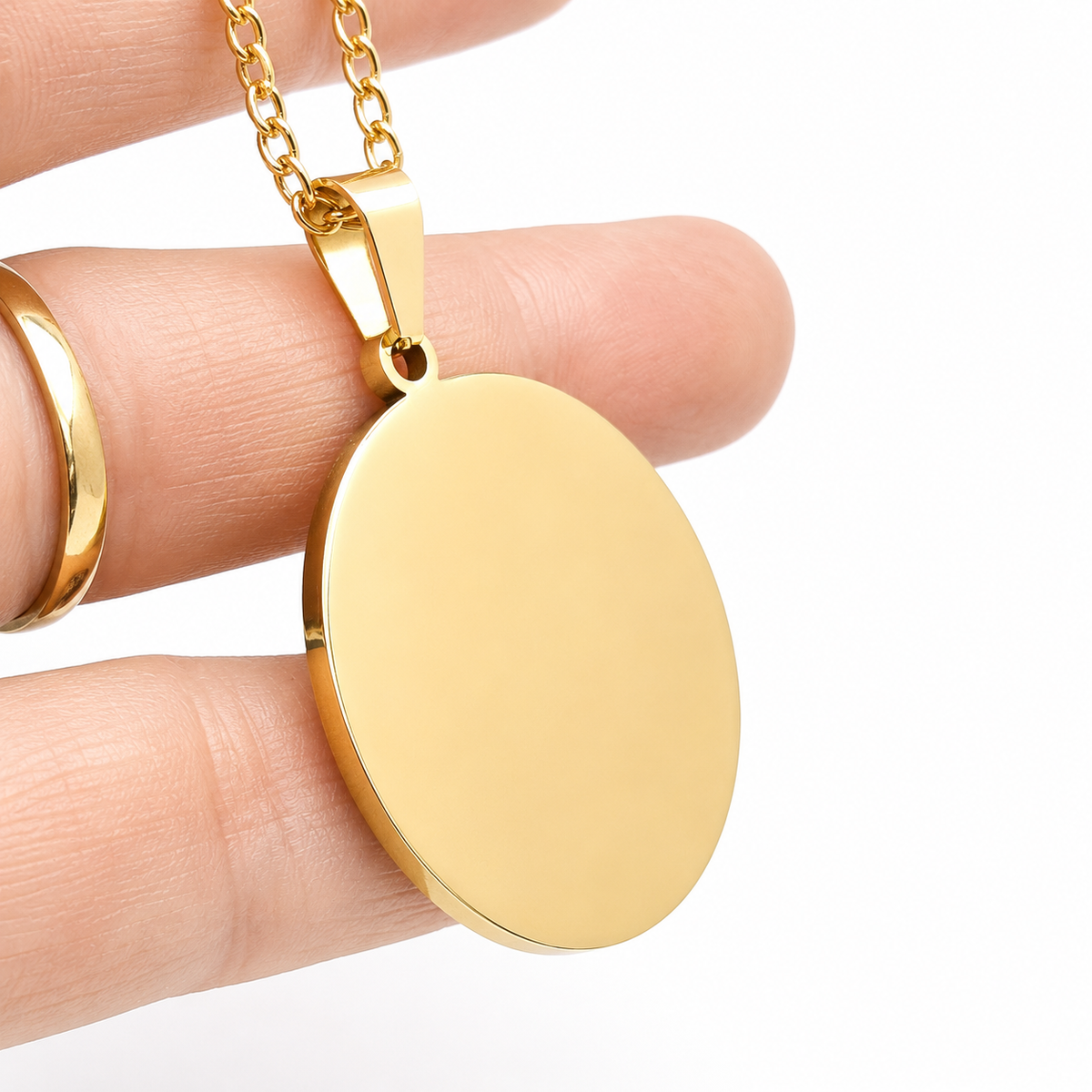 Stainless Steel Personalised Round Pendant