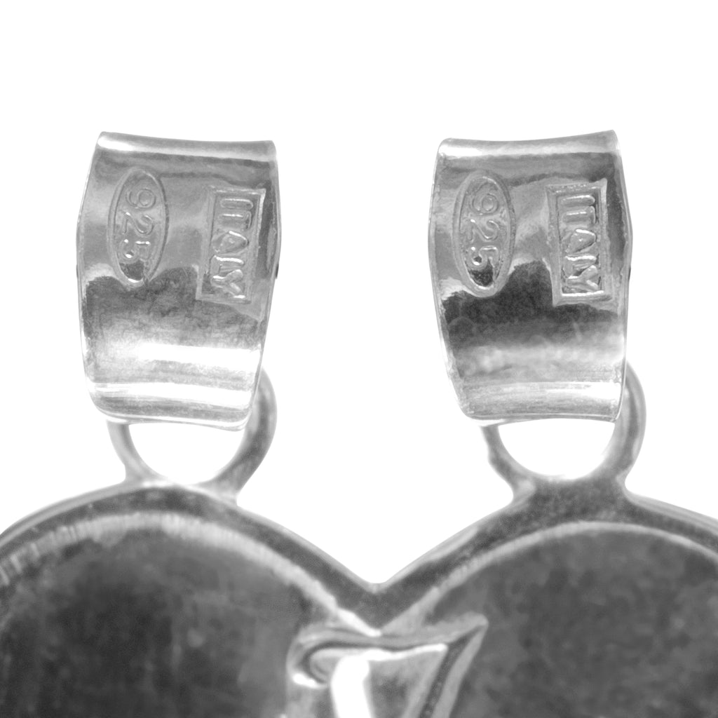 Sterling Silver Broken Love Heart "I Love You" Pendant Charm