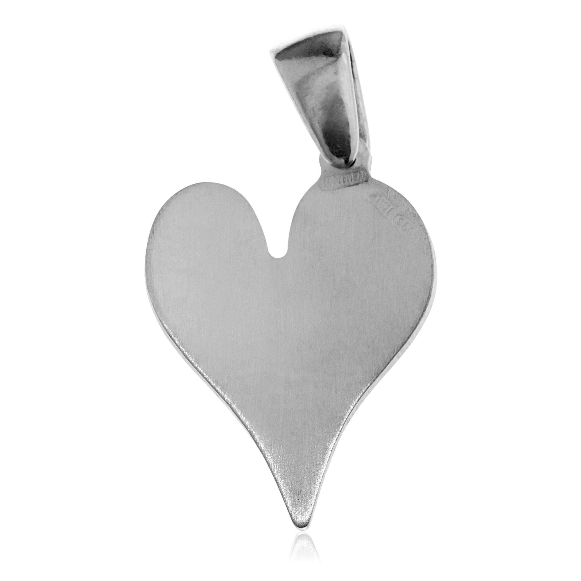 Sterling Silver Glitter Love Heart Pendant Charm