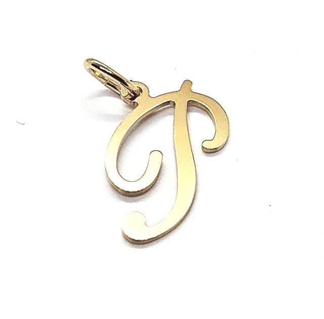 18ct Gold on 925 Sterling Silver Alphabet Initial Letter Large Script Pendant Charm