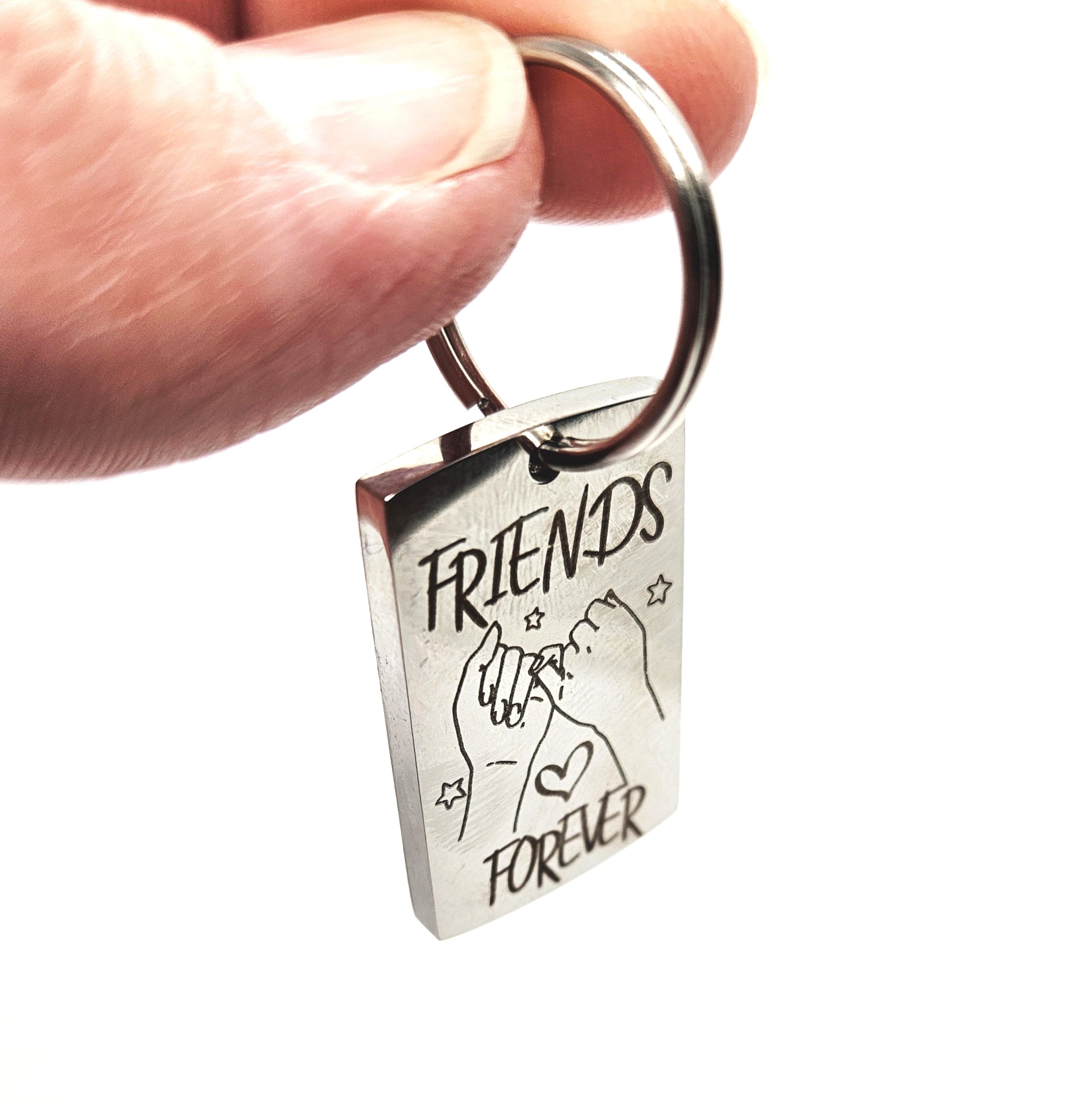 Stainless Steel Personalised Laser Engraved Keyring - Rectangle