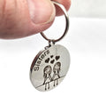 Stainless Steel Personalised Laser Engraved Keyring - Round