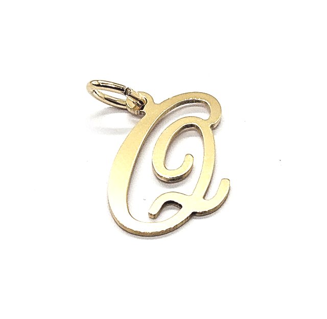 18ct Gold on 925 Sterling Silver Alphabet Initial Letter Large Script Pendant Charm
