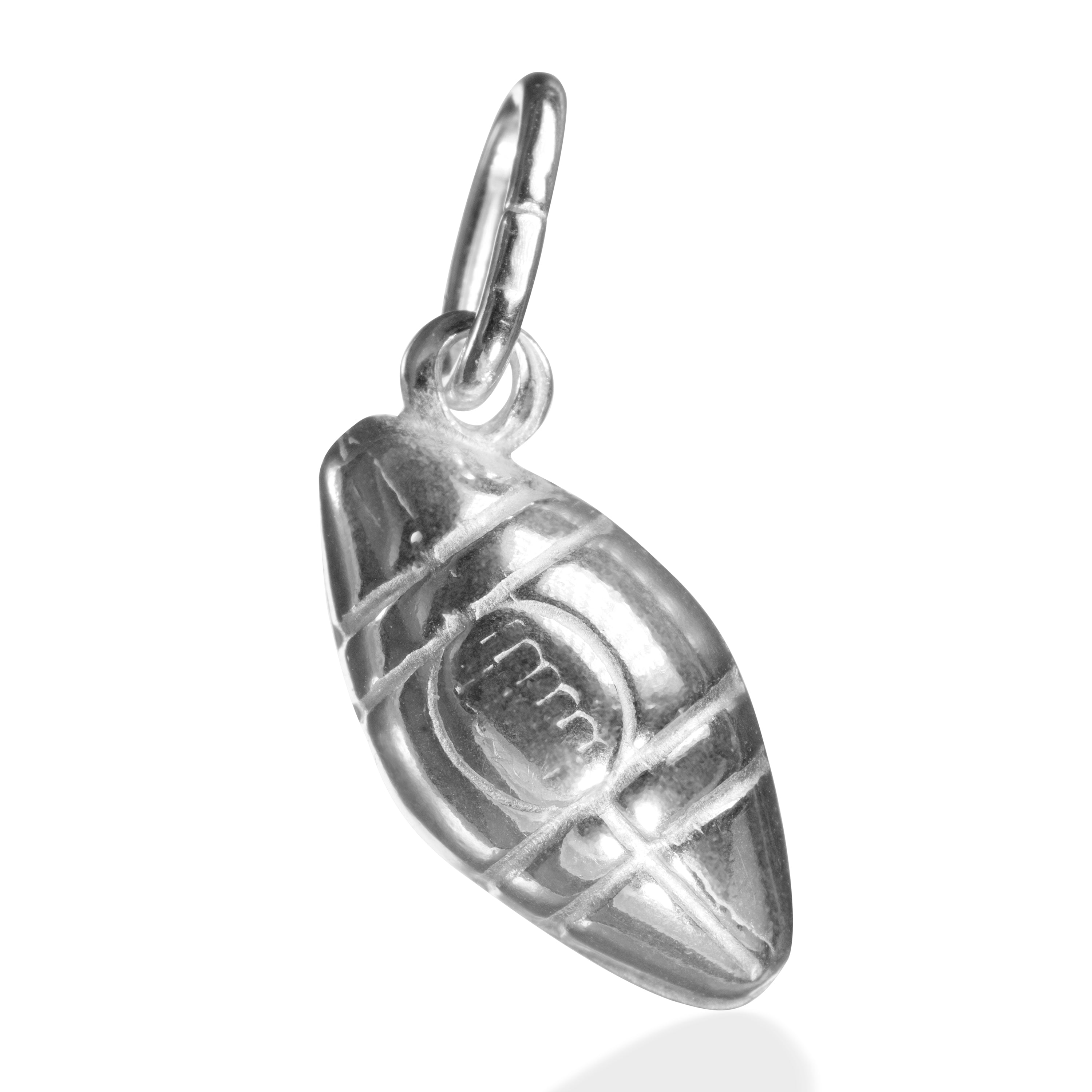 Sterling Silver Rugby Ball Pendant Charm