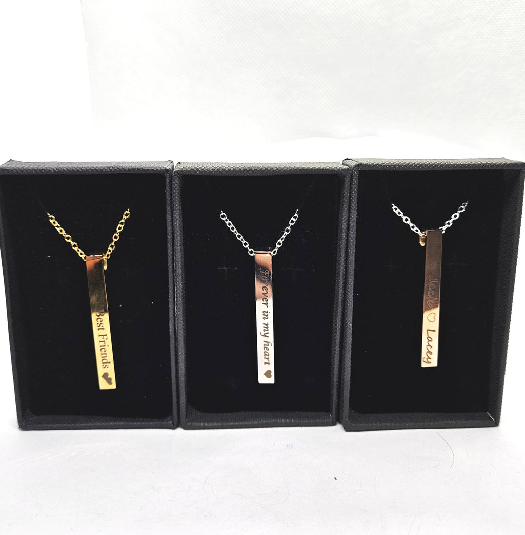 Stainless Steel Personalised Bar Pendant