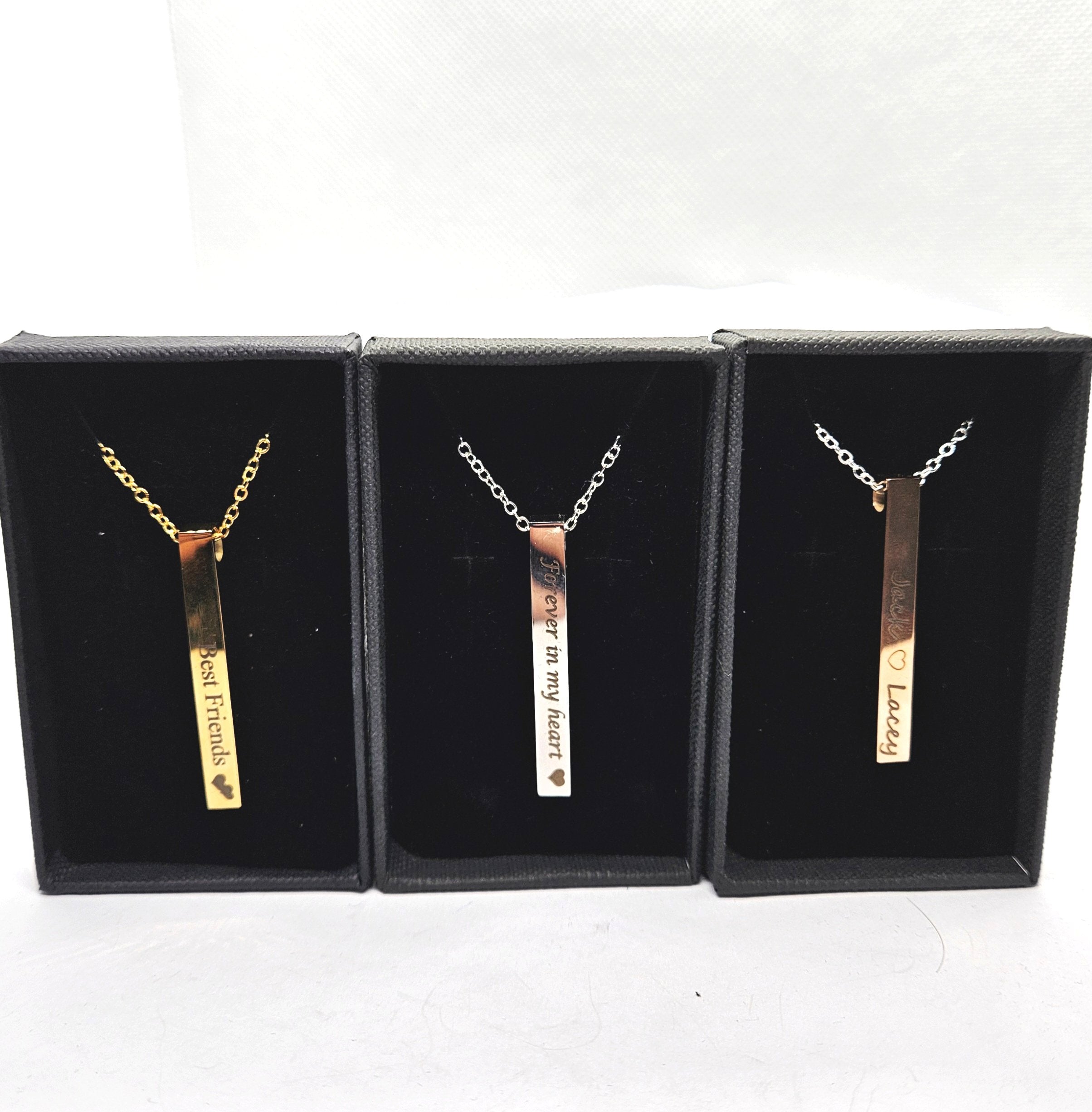 Stainless Steel Personalised Bar Pendant