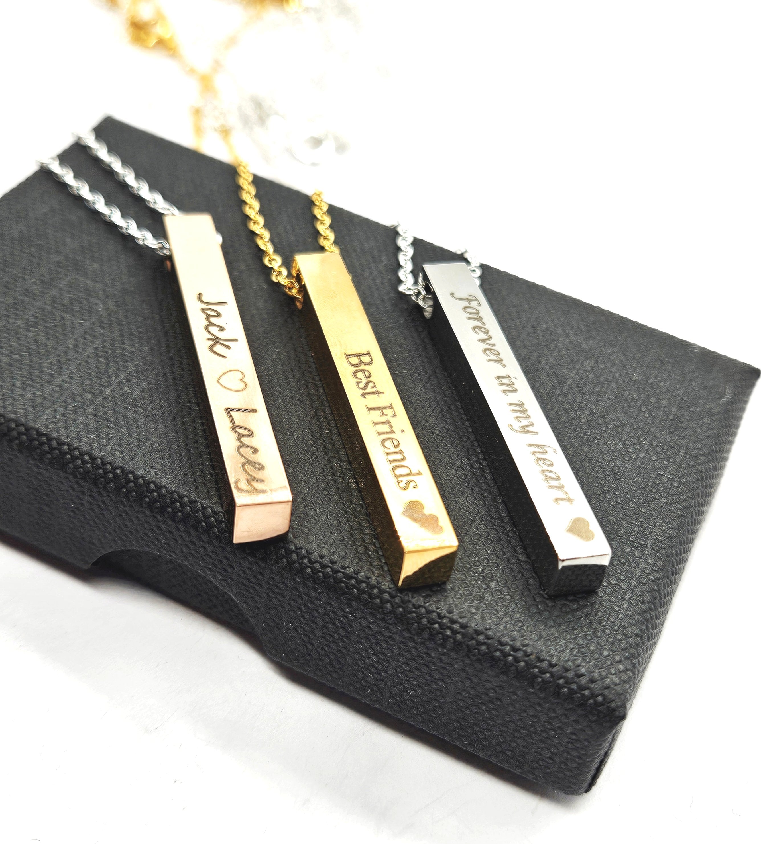 Stainless Steel Personalised Bar Pendant