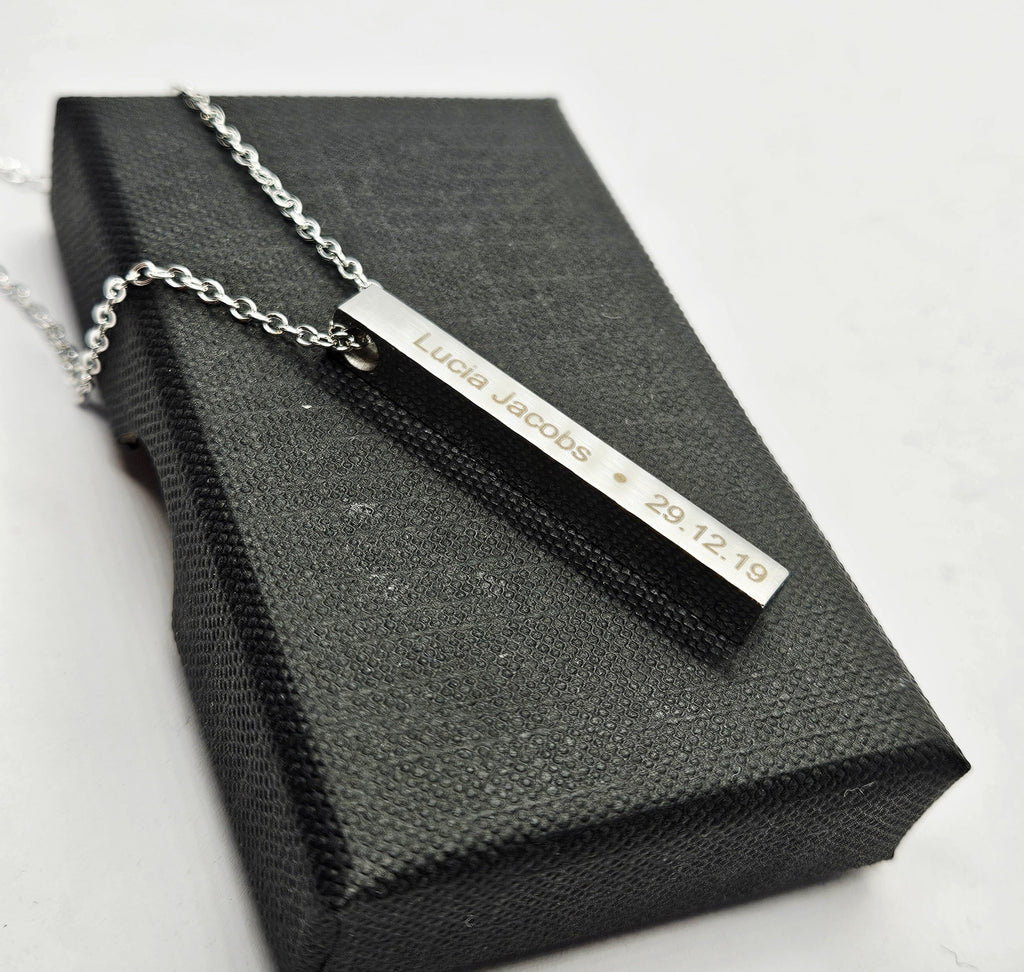 Stainless Steel Personalised Bar Pendant