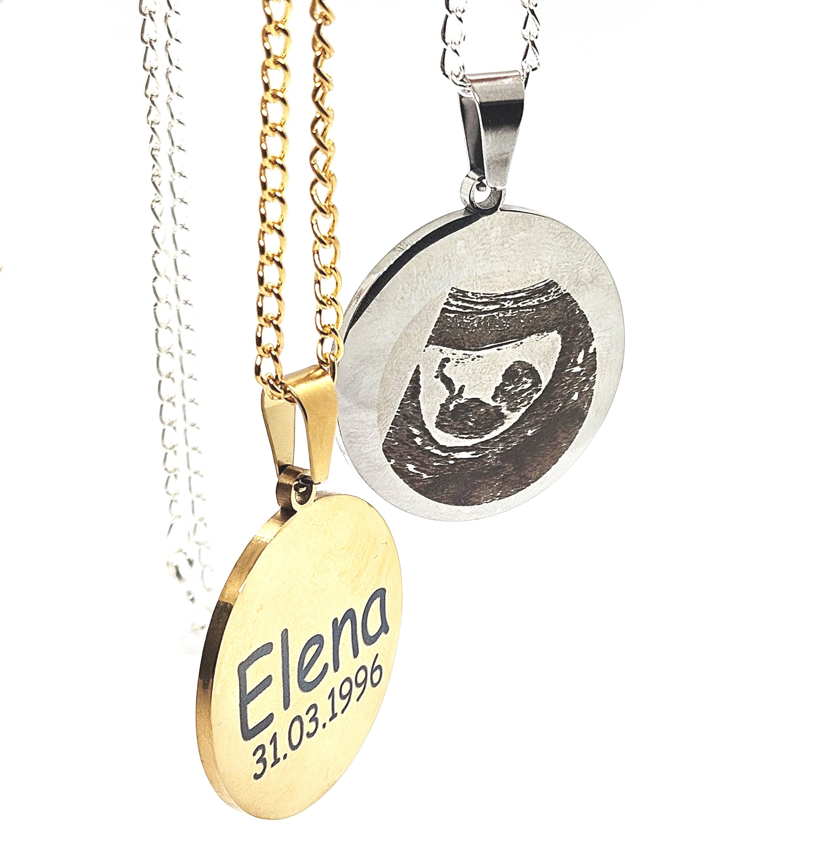 Stainless Steel Personalised Round Pendant