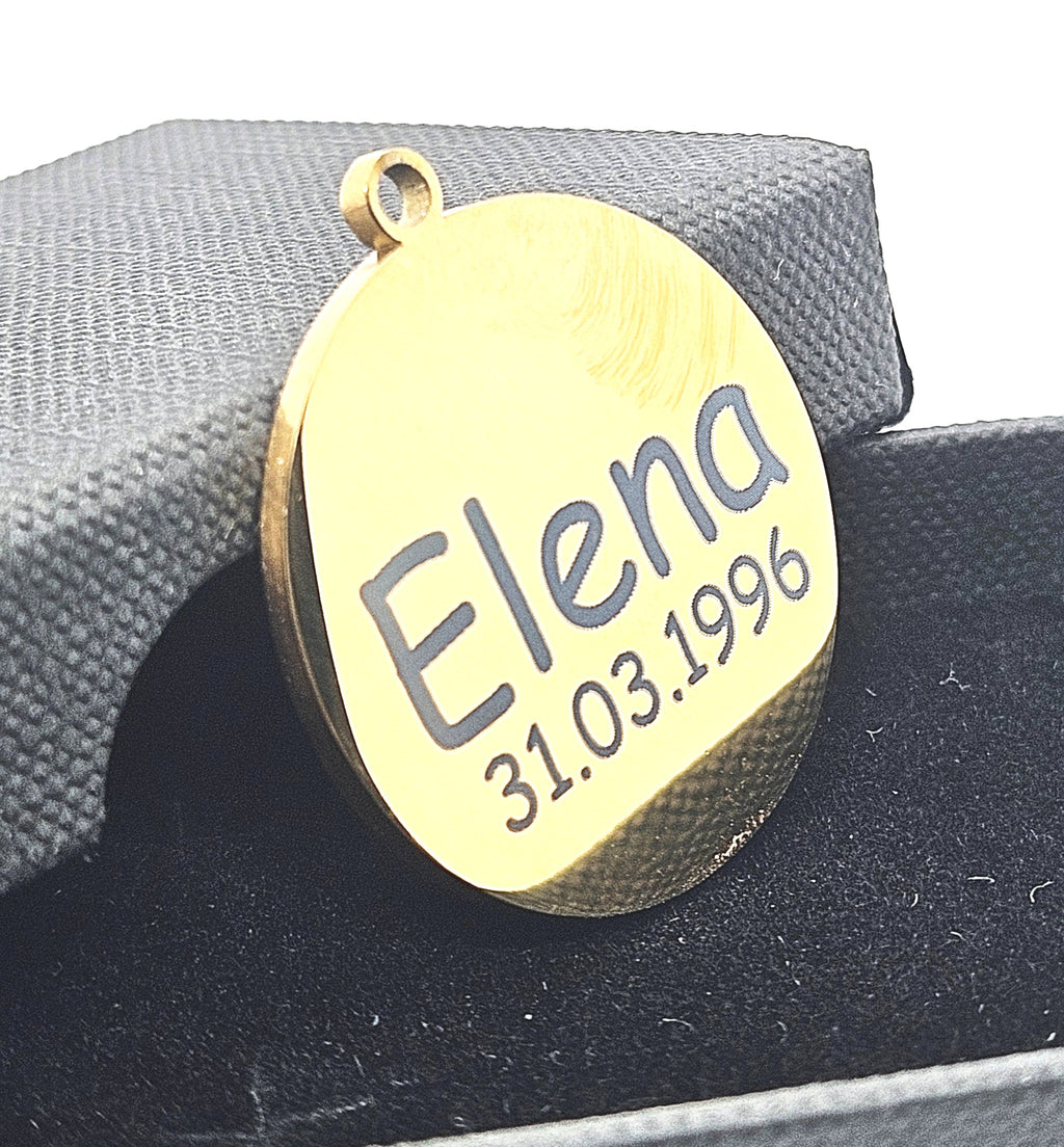 Stainless Steel Personalised Round Pendant