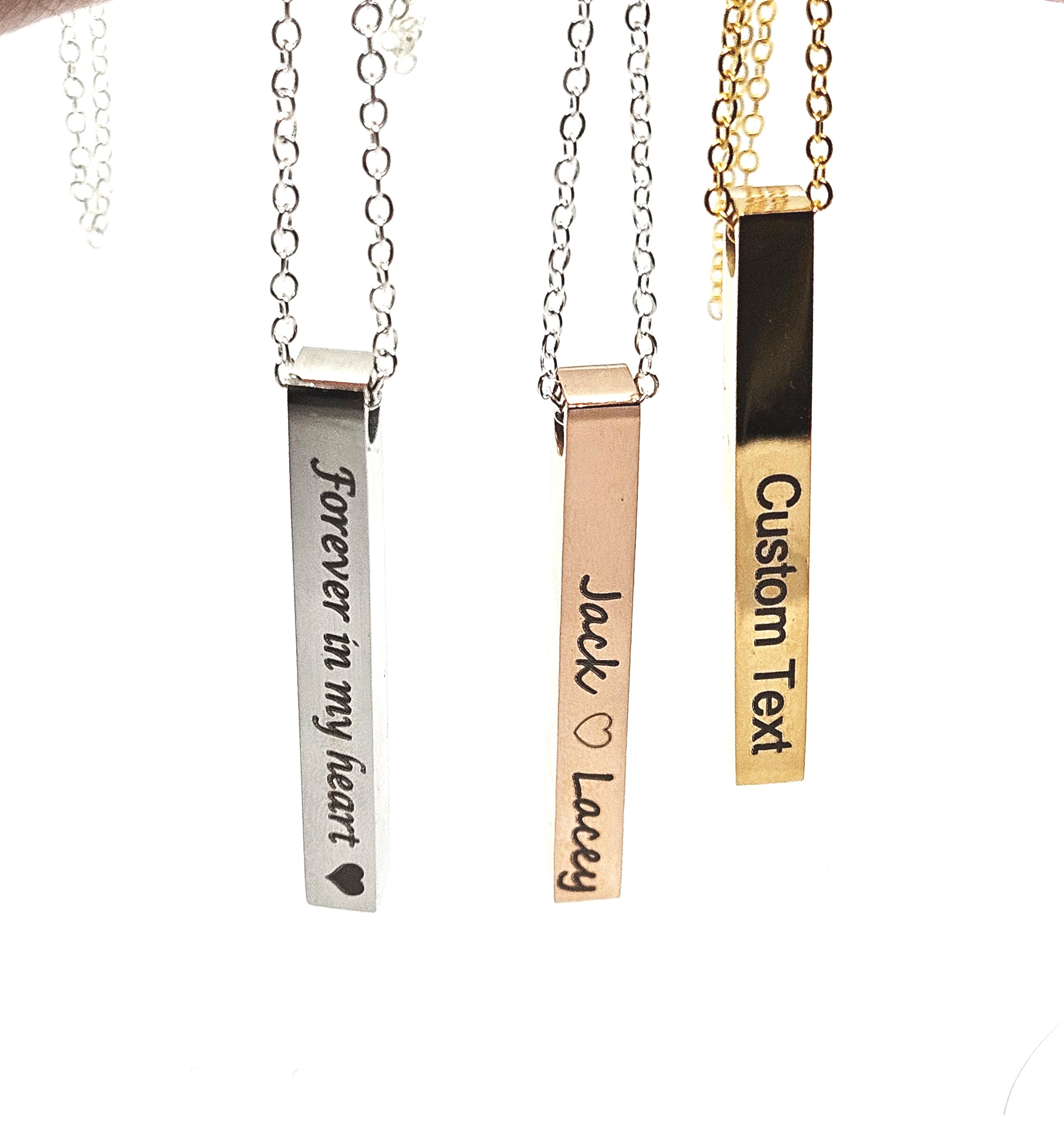 Stainless Steel Personalised Bar Pendant