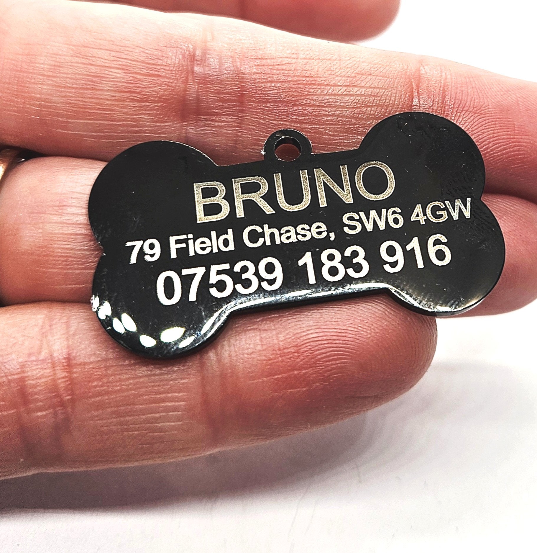 Stainless Steel Personalised Identity Pet Dog Bone Tag