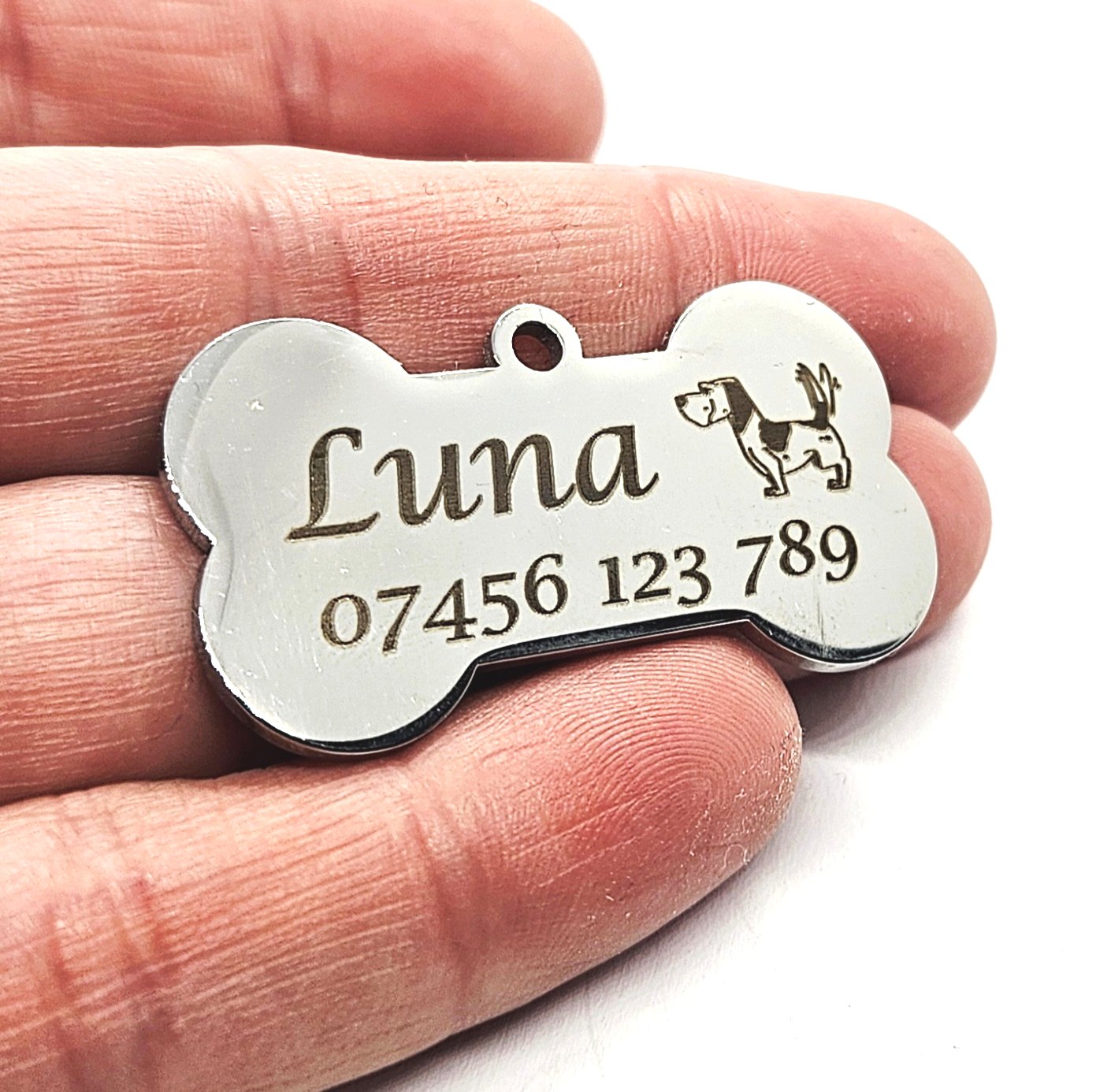 Stainless Steel Personalised Identity Pet Dog Bone Tag
