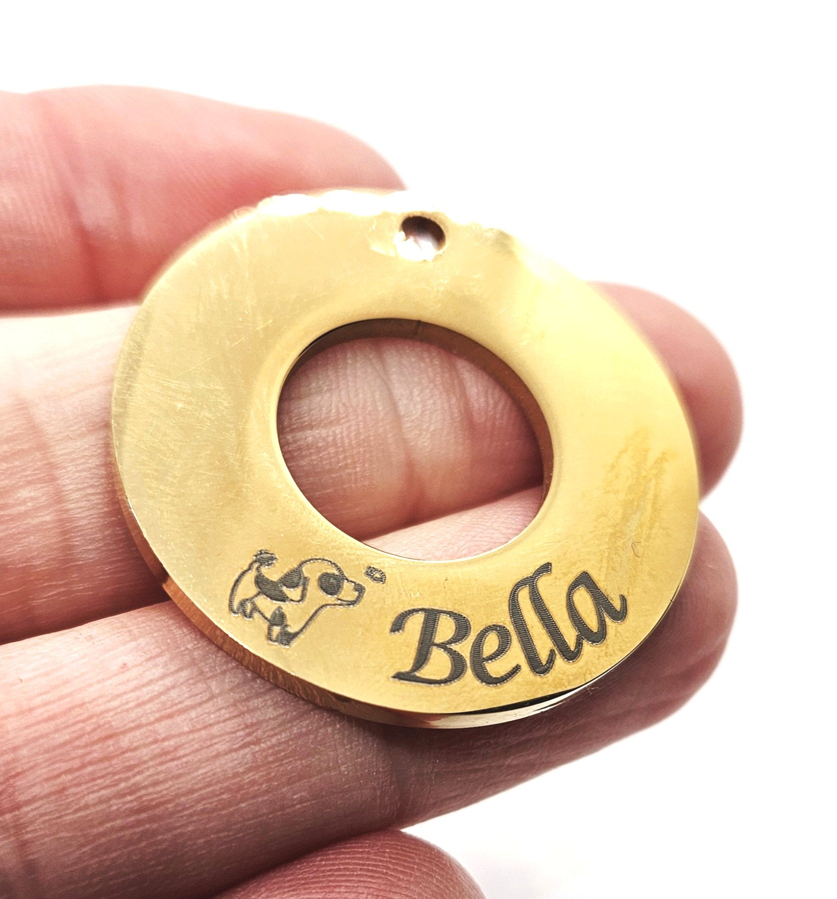 Stainless Steel Personalised Identity Round Pet Tag