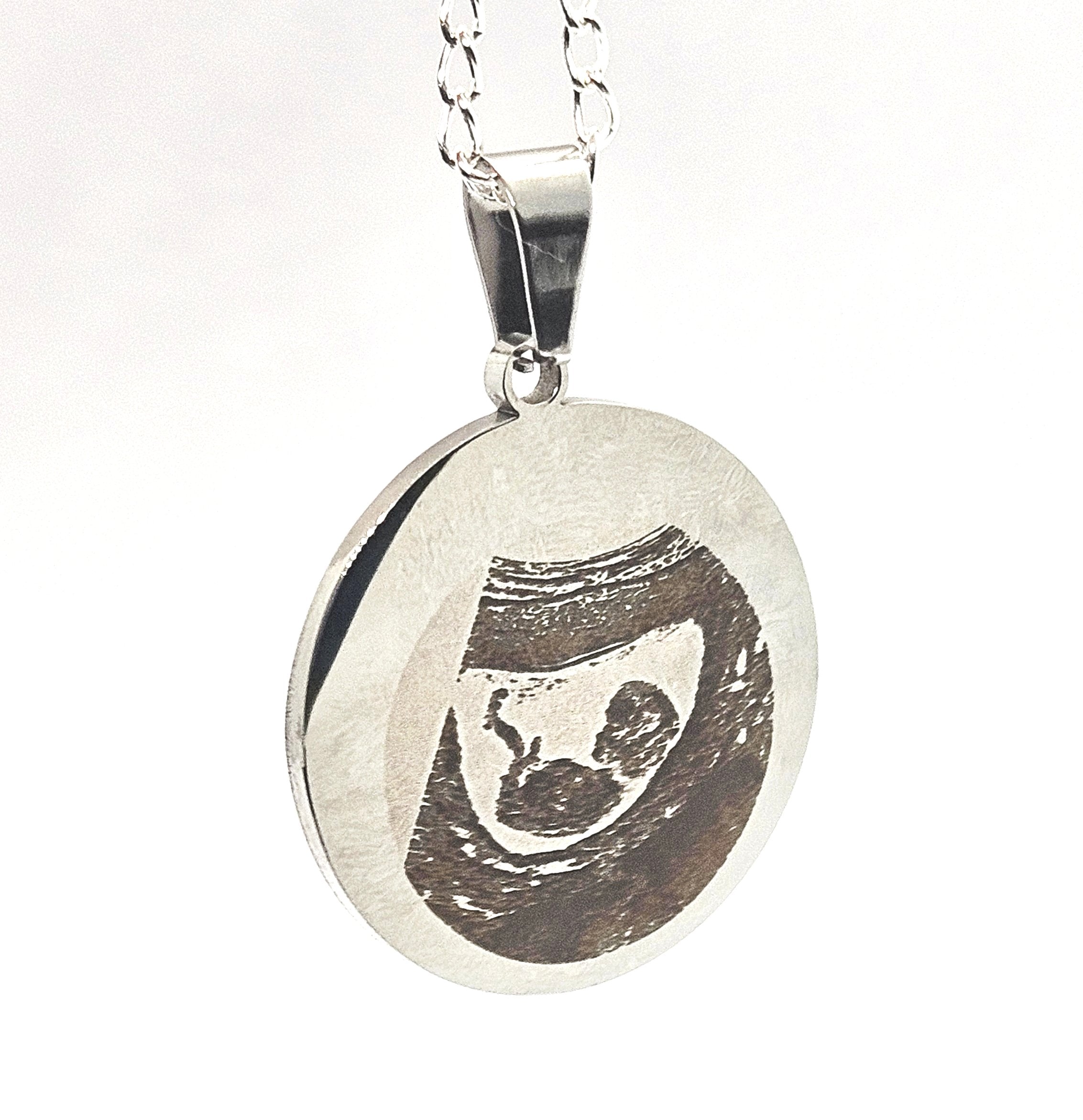 Stainless Steel Personalised Round Pendant