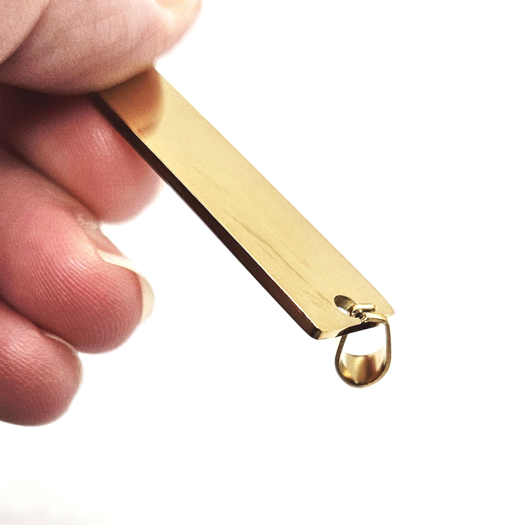Stainless Steel Personalised Rectangle Tag Pendant Charm