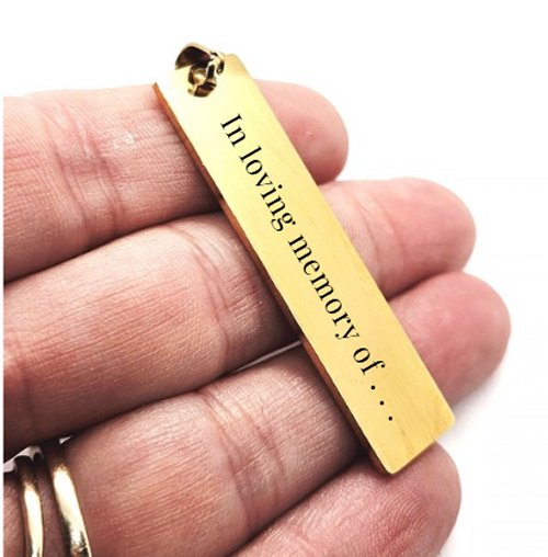 Stainless Steel Personalised Rectangle Tag Pendant Charm