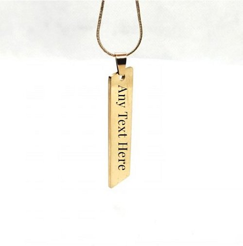 Stainless Steel Personalised Rectangle Tag Pendant Charm