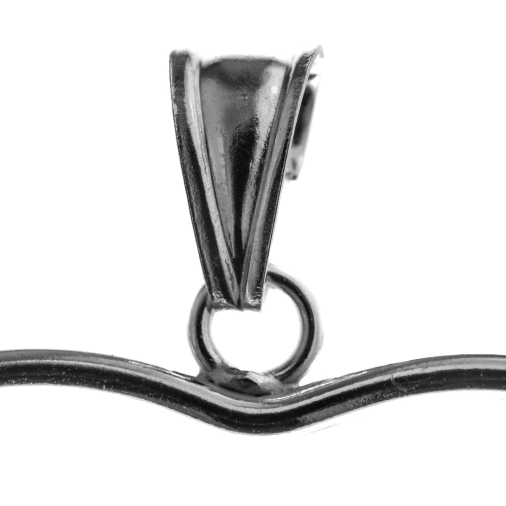 Sterling Silver Large Heart Outline Pendant Charm