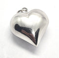 Sterling Silver Large Jingle Bell Love Heart Pendant Charm