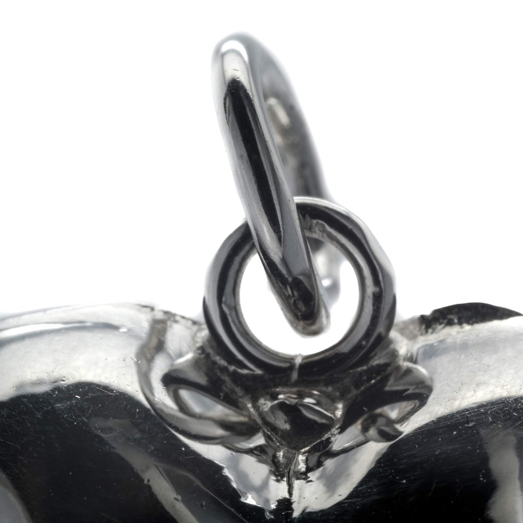 Sterling Silver Large Jingle Bell Love Heart Pendant Charm