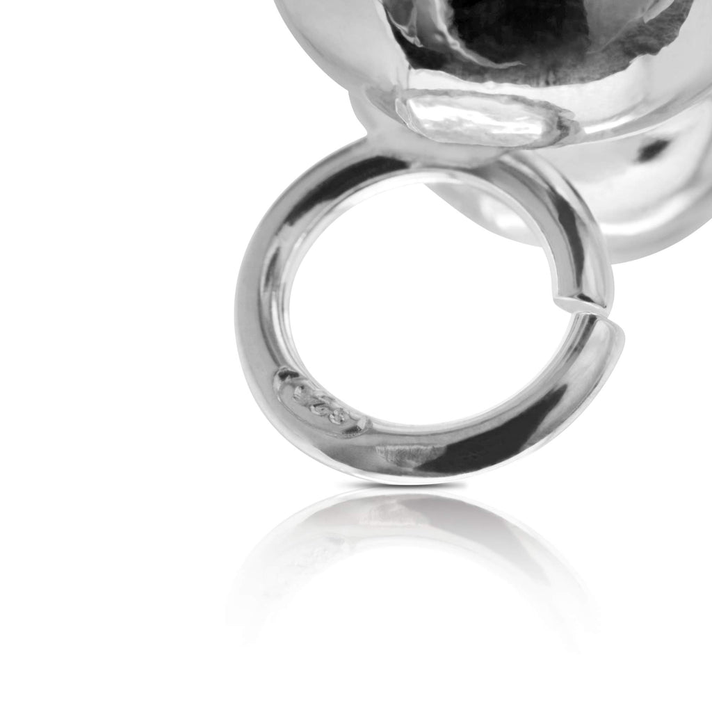 Sterling Silver Large Jingle Bell Love Heart Pendant Charm