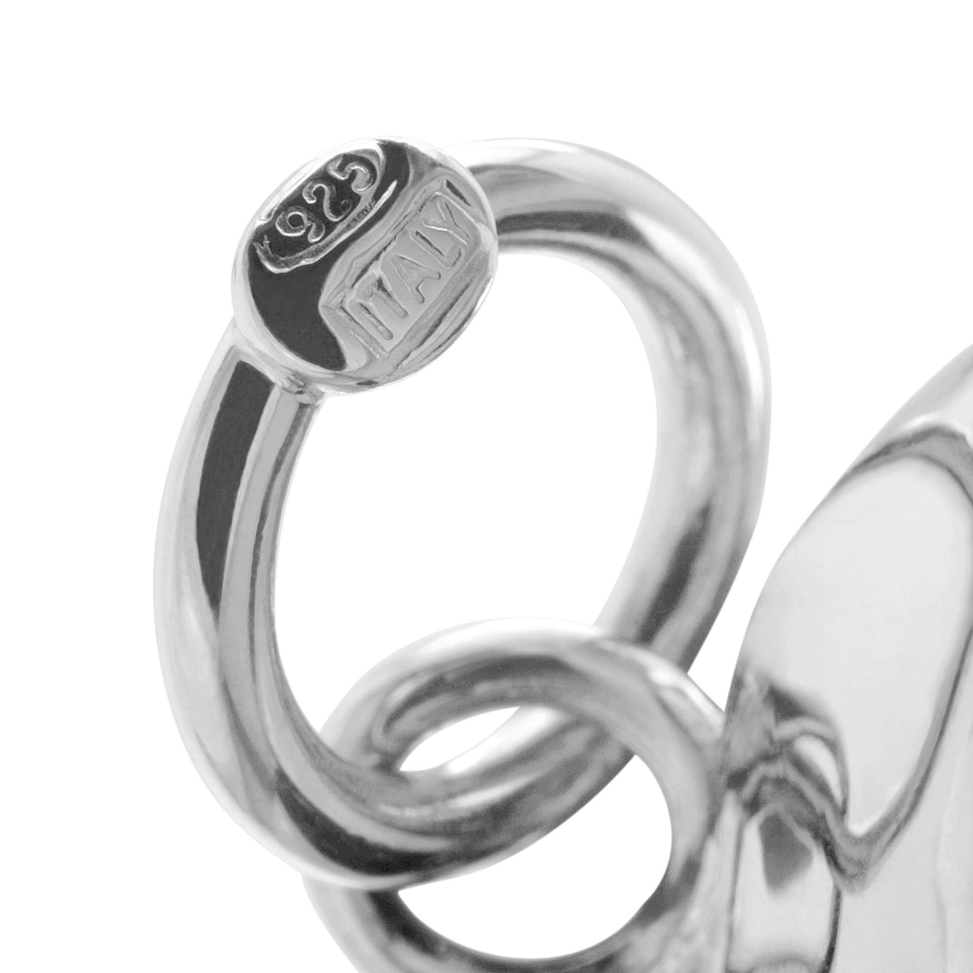 Sterling Silver Large Jingle Bell Love Heart Pendant Charm
