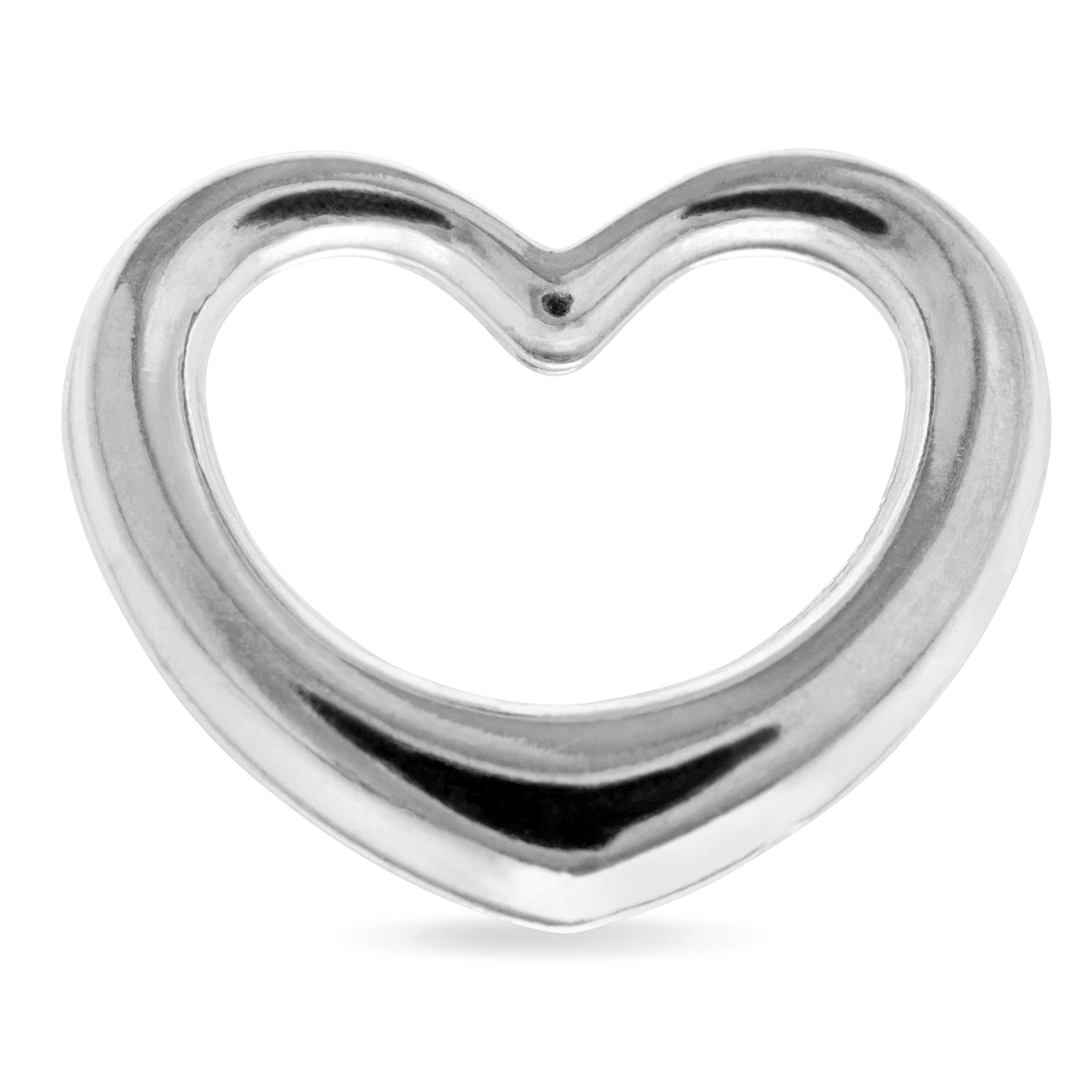 Sterling Silver Heart Outline Pendant Charm