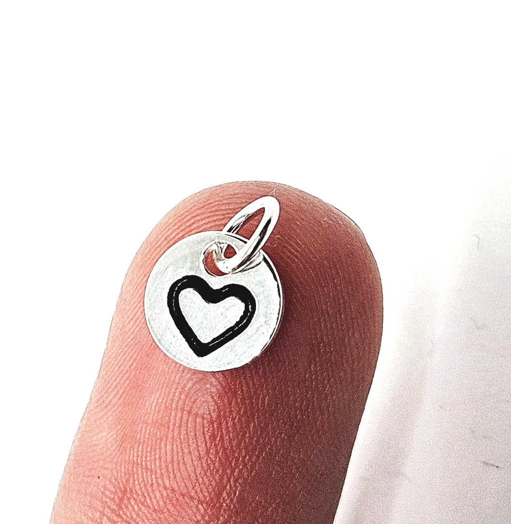 Sterling Silver Love Heart Tag Pendant Charm