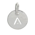 925 Sterling Silver Alphabet Initial Letter Disc Pendant Charm