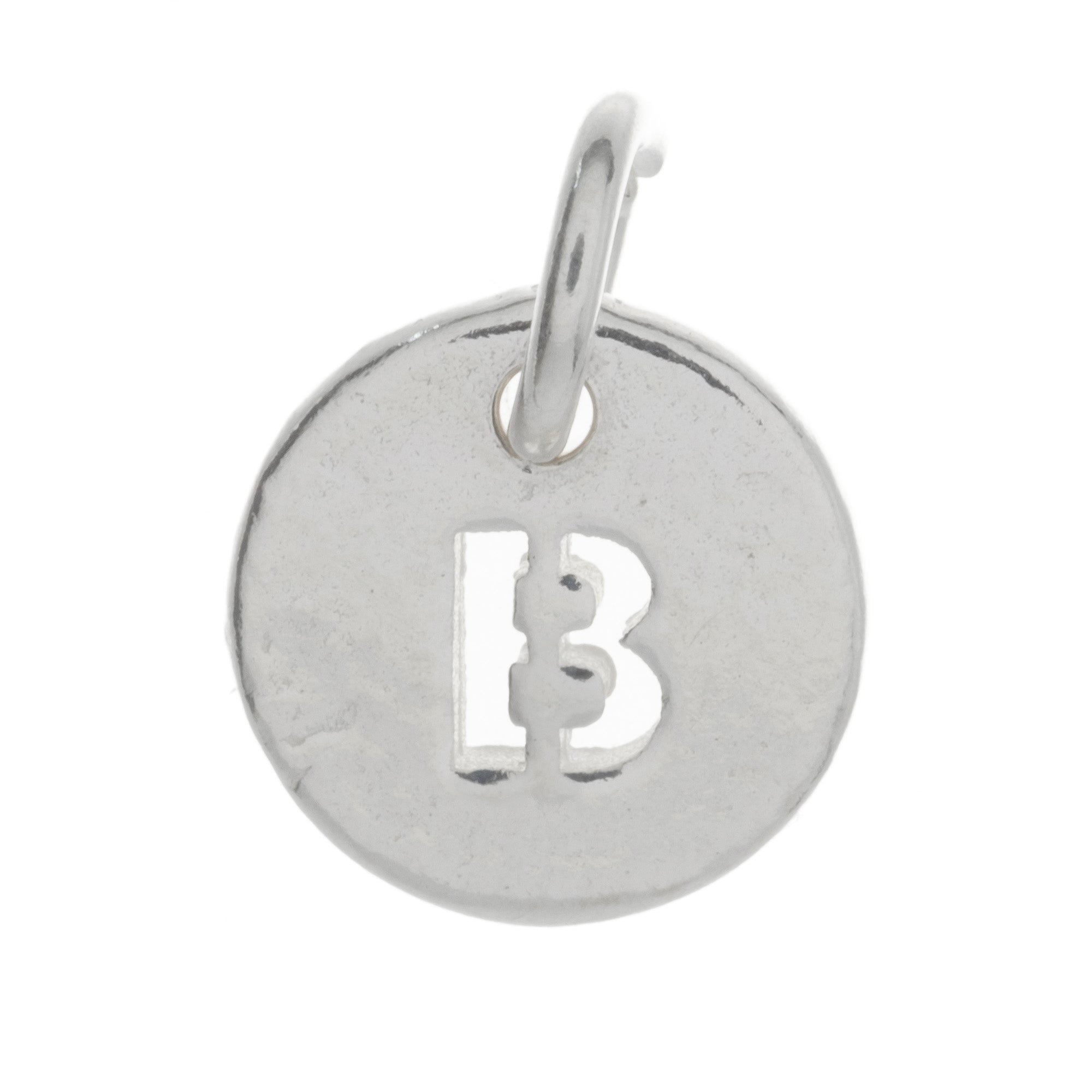 925 Sterling Silver Alphabet Initial Letter Disc Pendant Charm