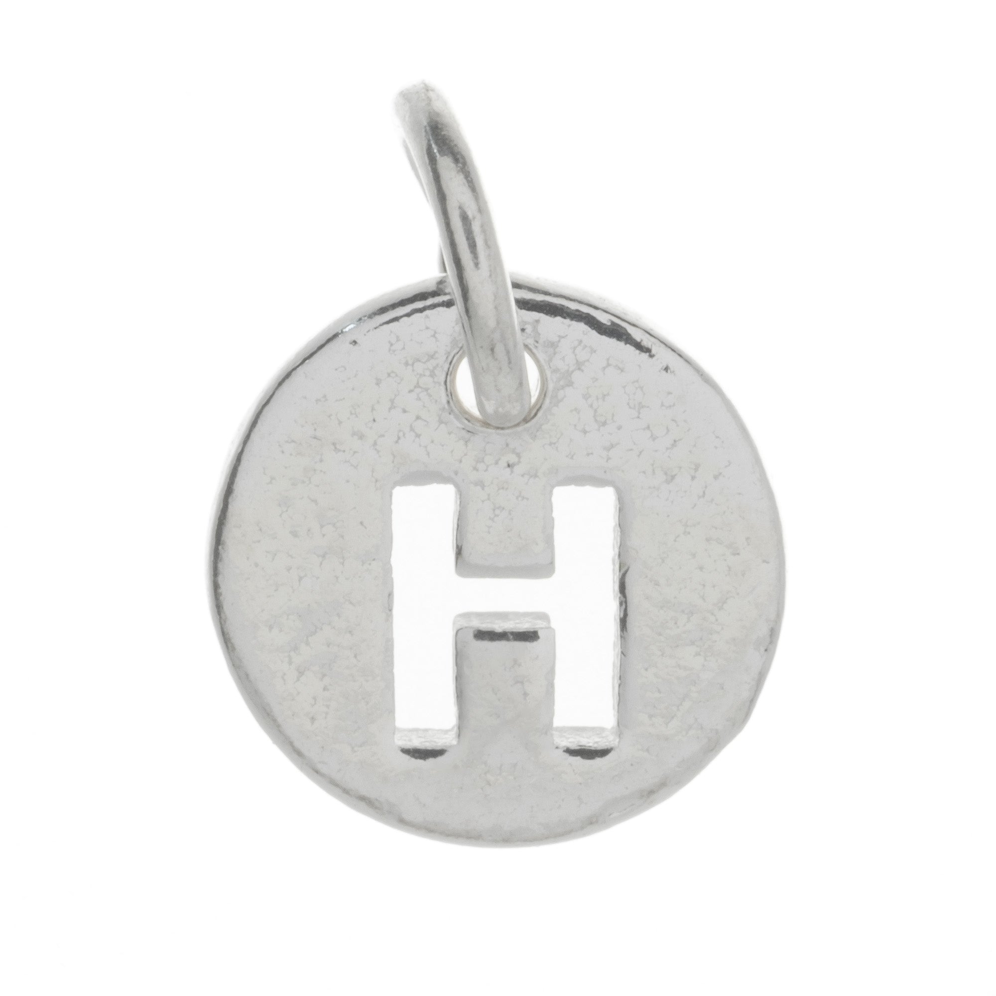 925 Sterling Silver Alphabet Initial Letter Disc Pendant Charm