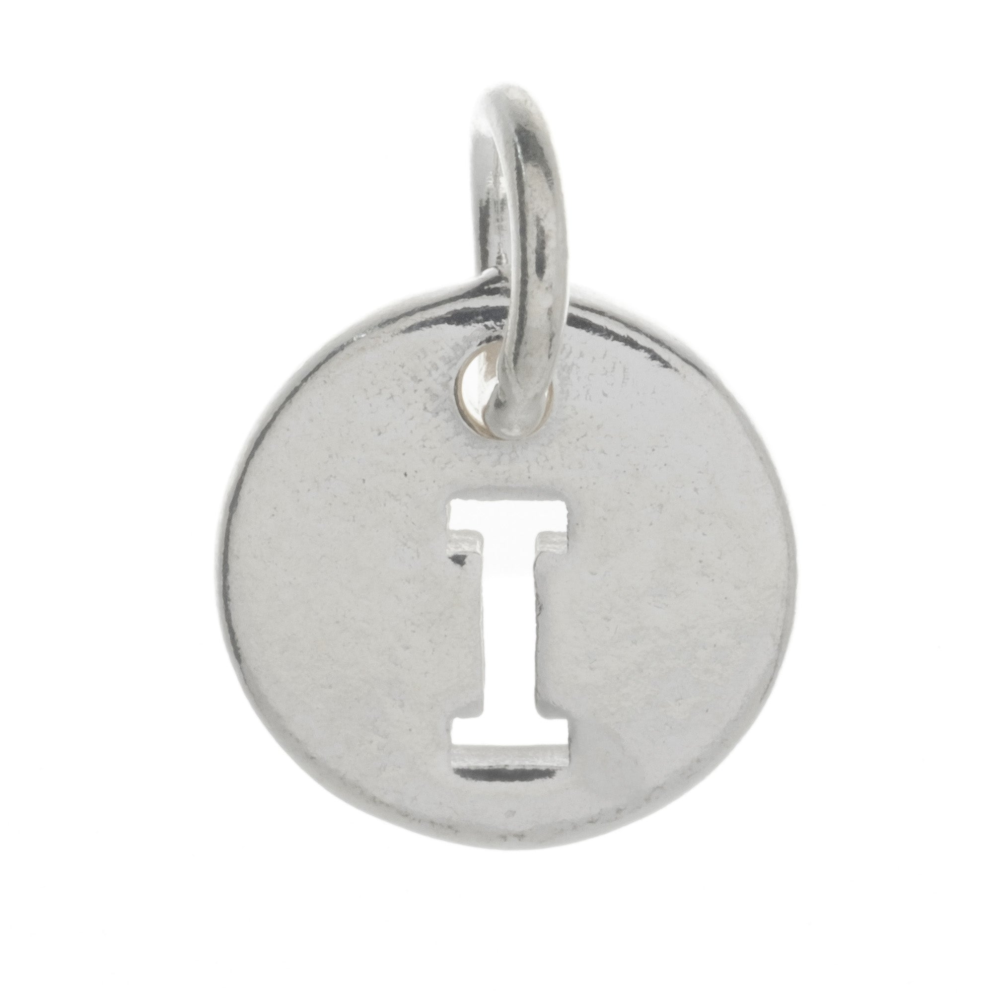 925 Sterling Silver Alphabet Initial Letter Disc Pendant Charm