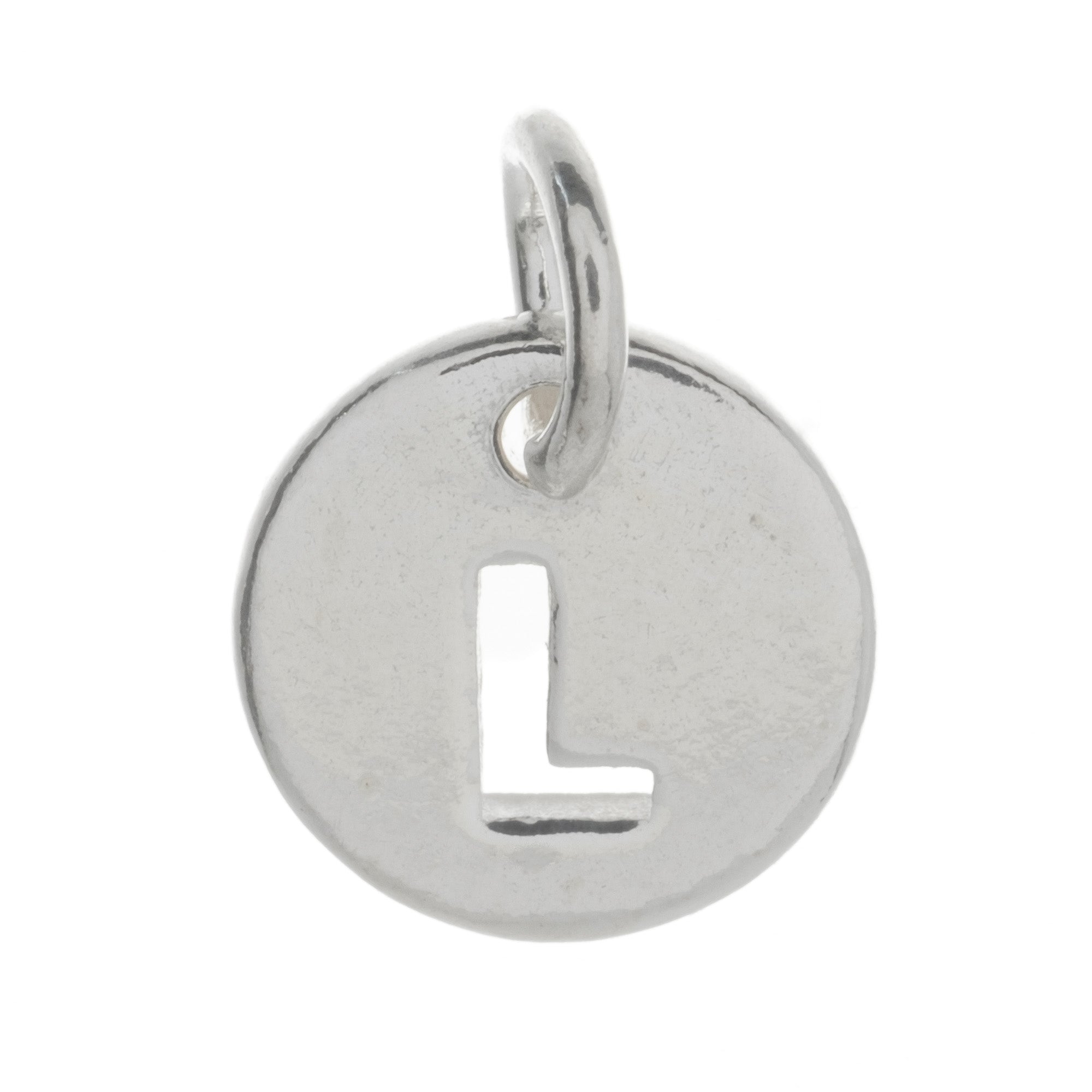925 Sterling Silver Alphabet Initial Letter Disc Pendant Charm