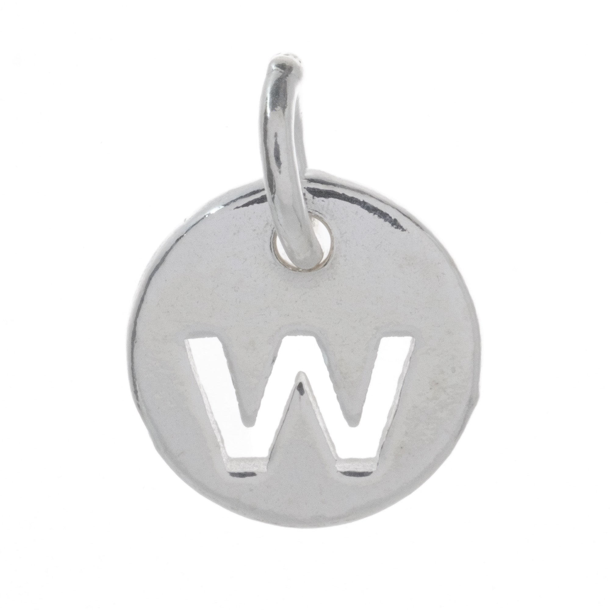 925 Sterling Silver Alphabet Initial Letter Disc Pendant Charm