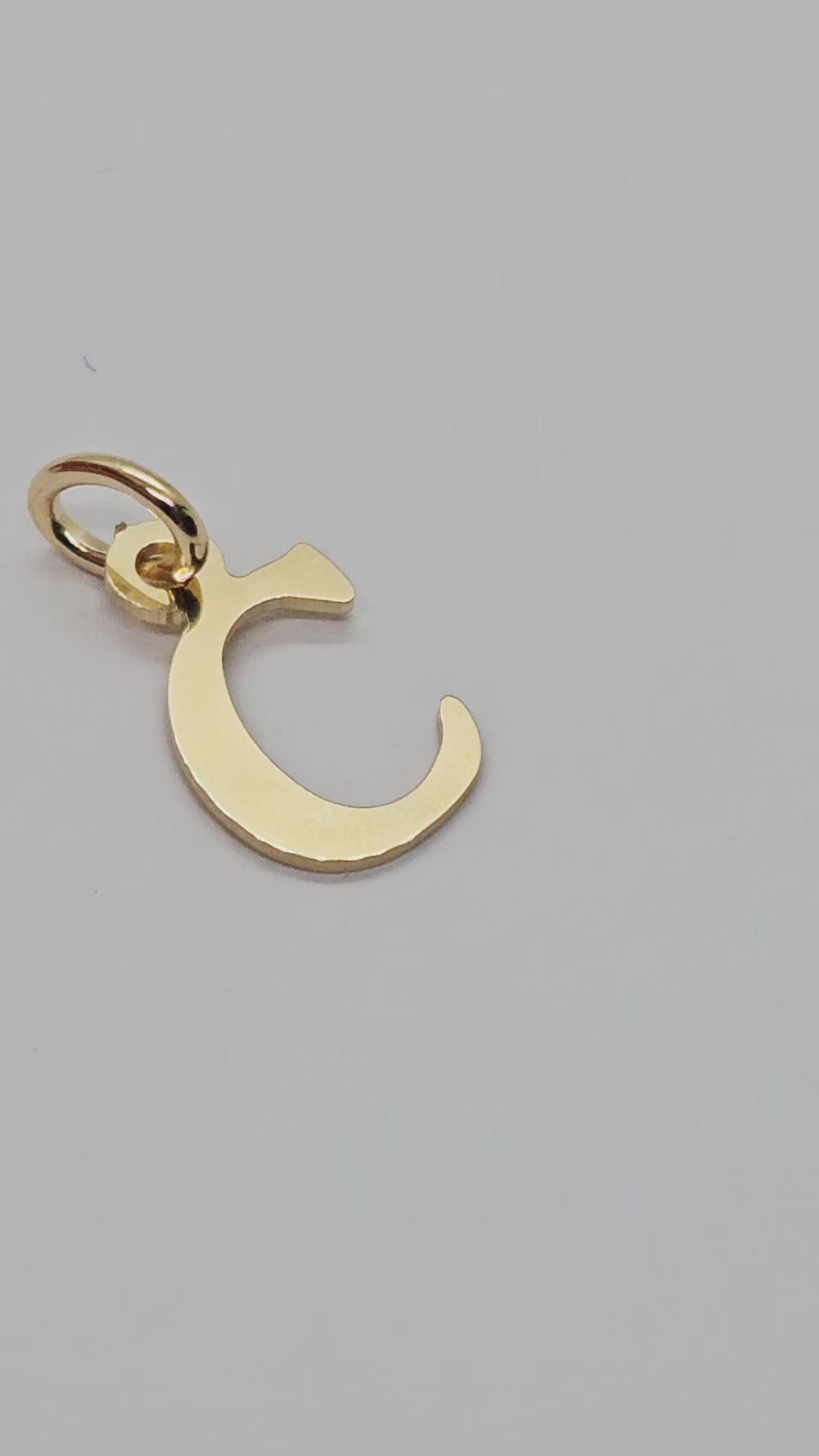18ct Gold on 925 Sterling Silver Alphabet Initial Charm Pendant - 17mm