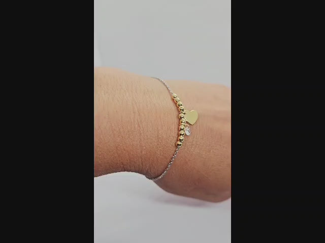 Sale! Sterling Silver Crystal Love Heart Bracelet