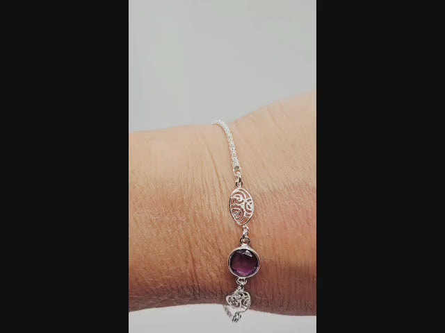 Sale! Sterling Silver Amethyst Bracelet