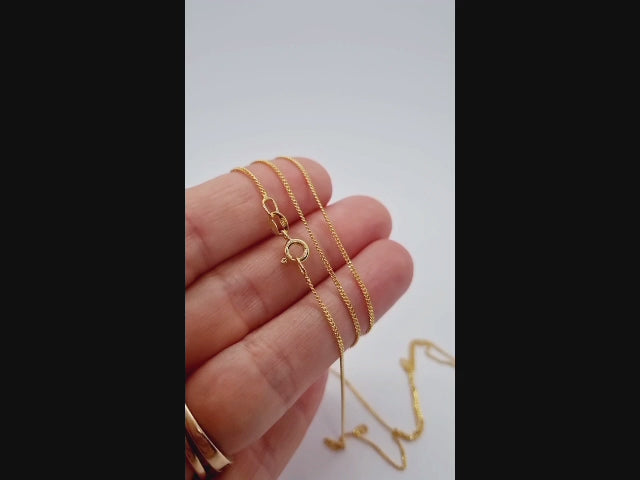 18ct Gold on 925 STS Curb Chain