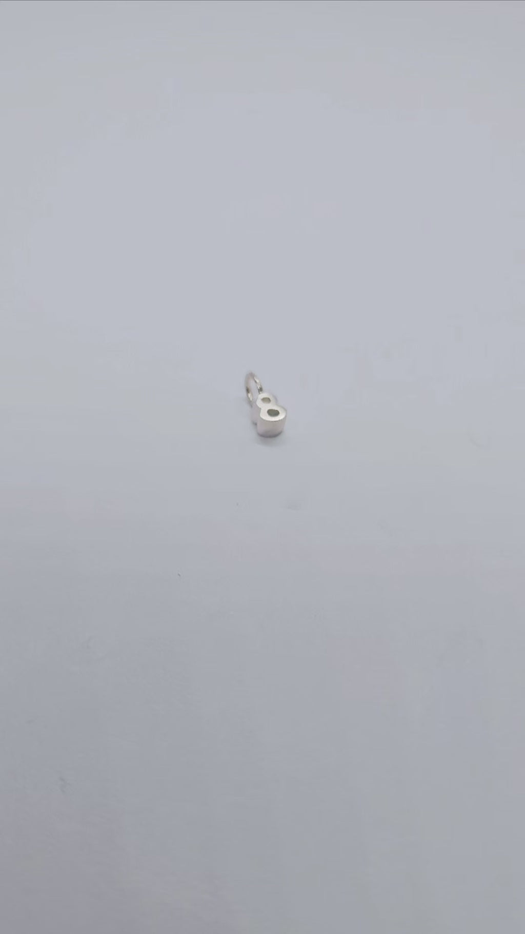 925 Sterling Silver Number Digit Pendant Charm