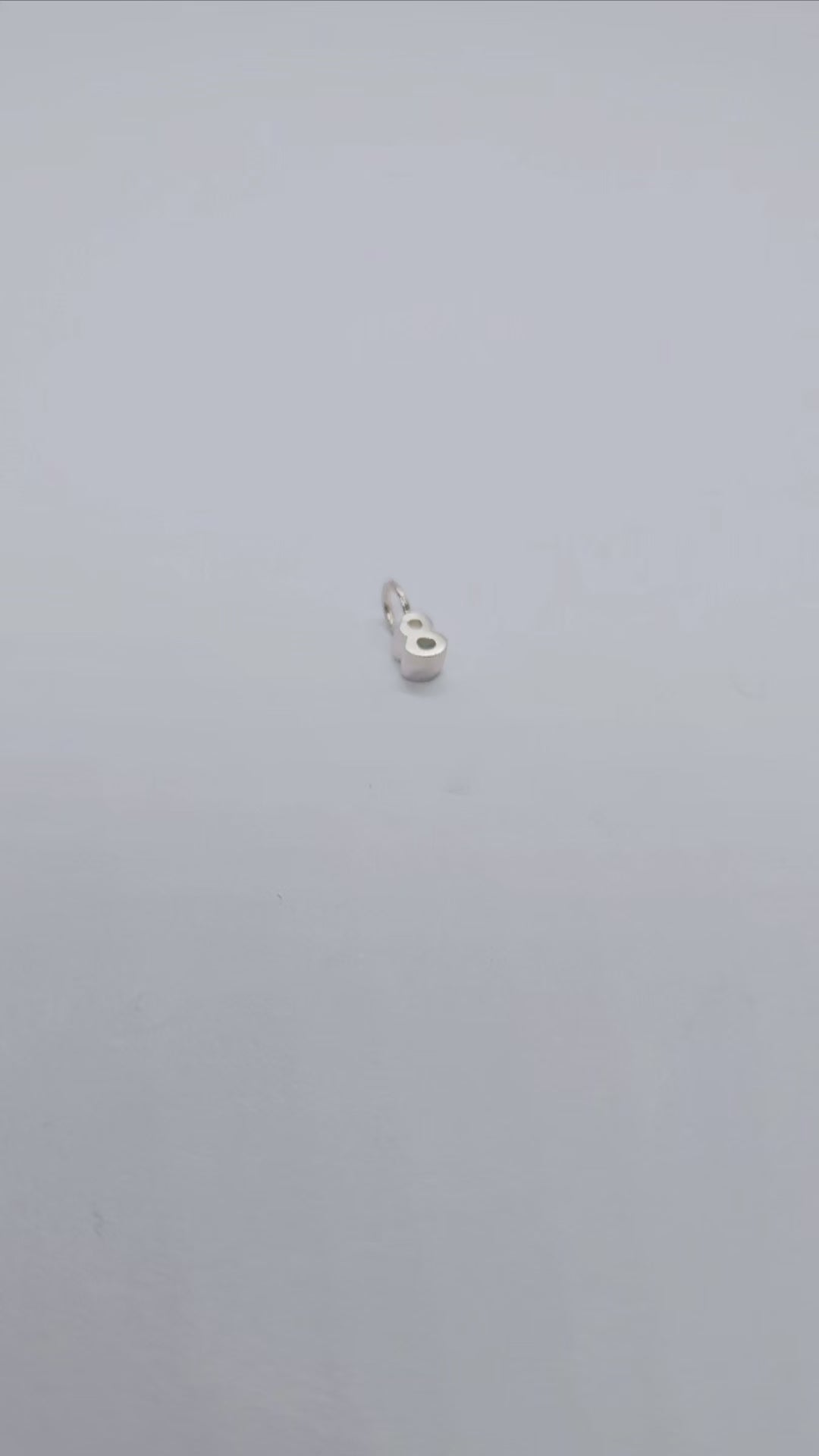 925 Sterling Silver Number Digit Pendant Charm