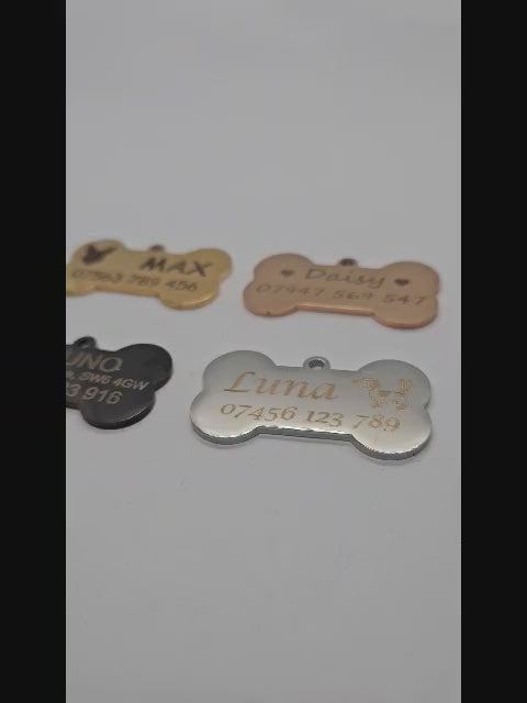 Stainless Steel Personalised Identity Pet Dog Bone Tag