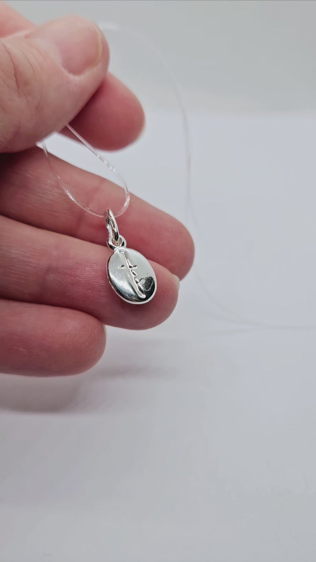 Sterling Silver Coffee Bean Pendant Charm