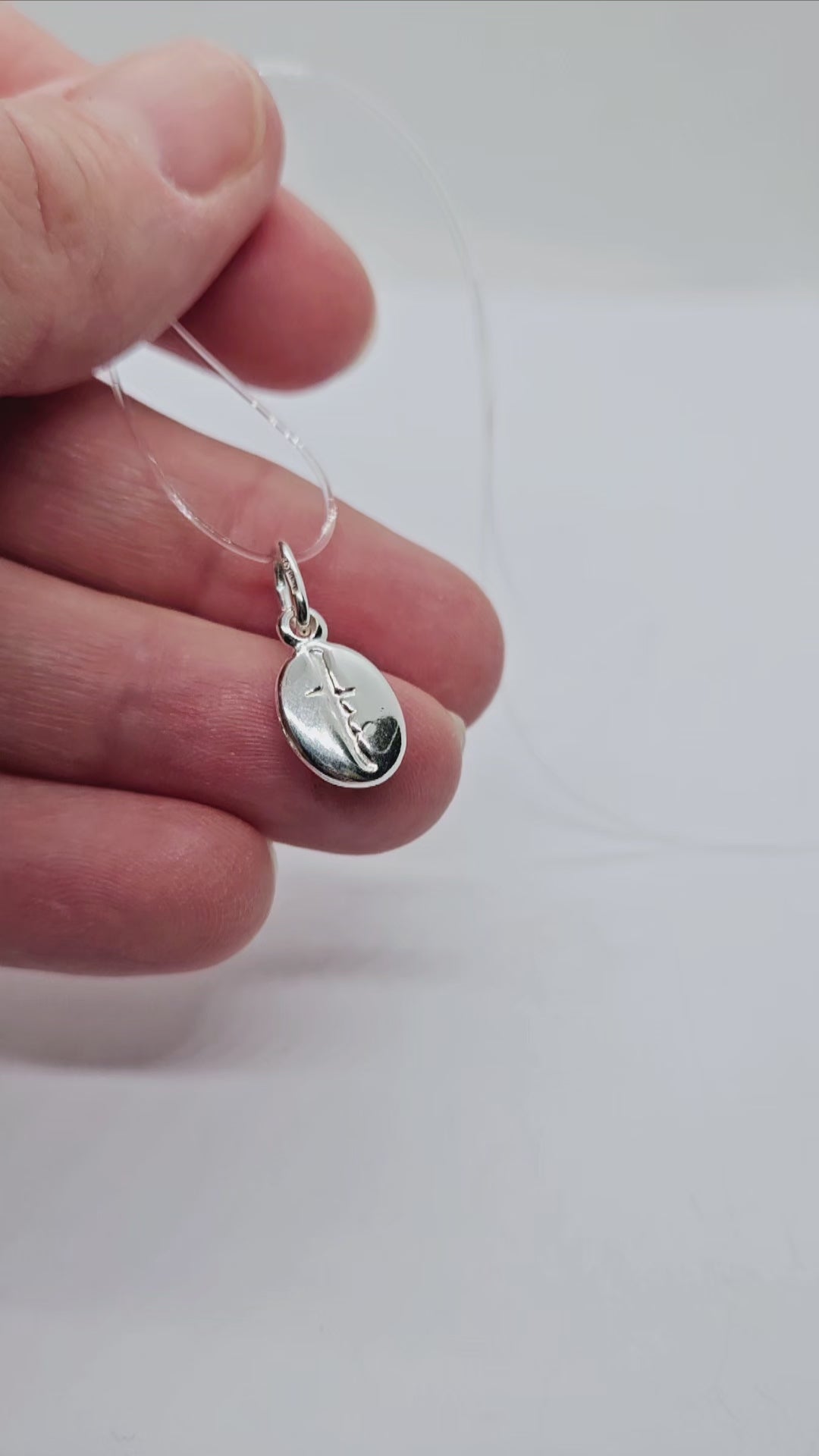 Sterling Silver Coffee Bean Pendant Charm