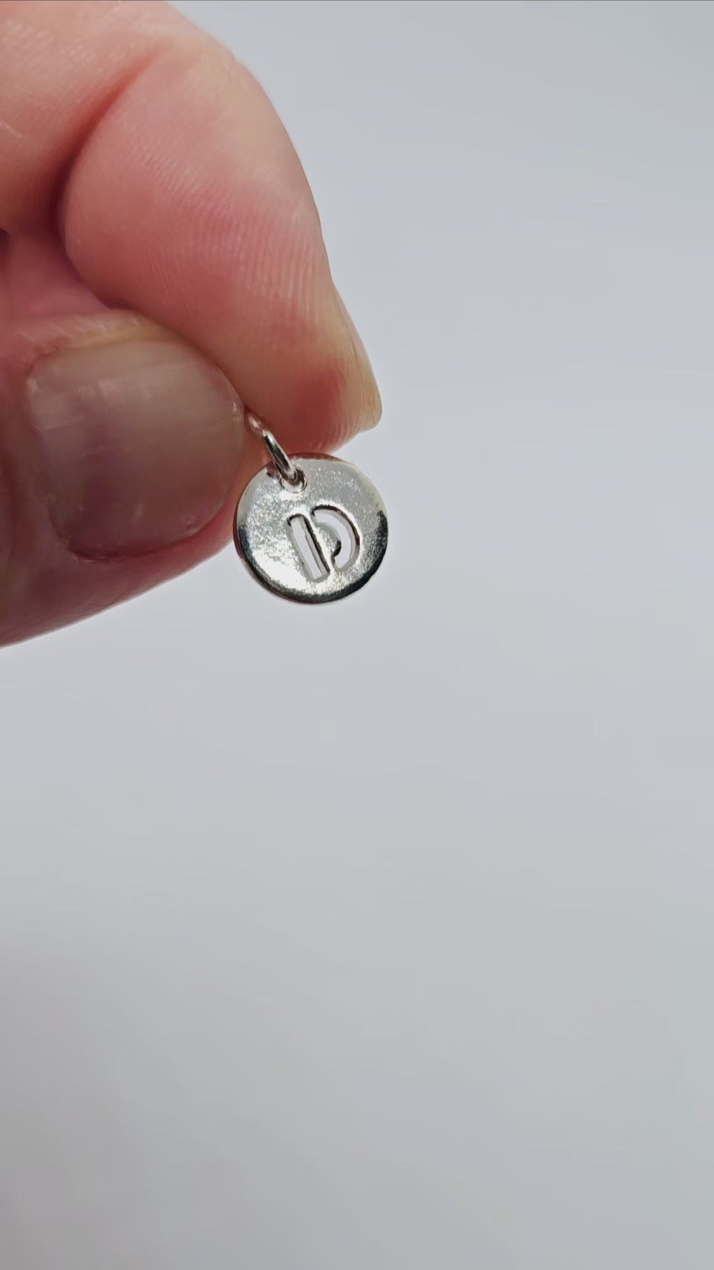 925 Sterling Silver Alphabet Initial Letter Disc Pendant Charm