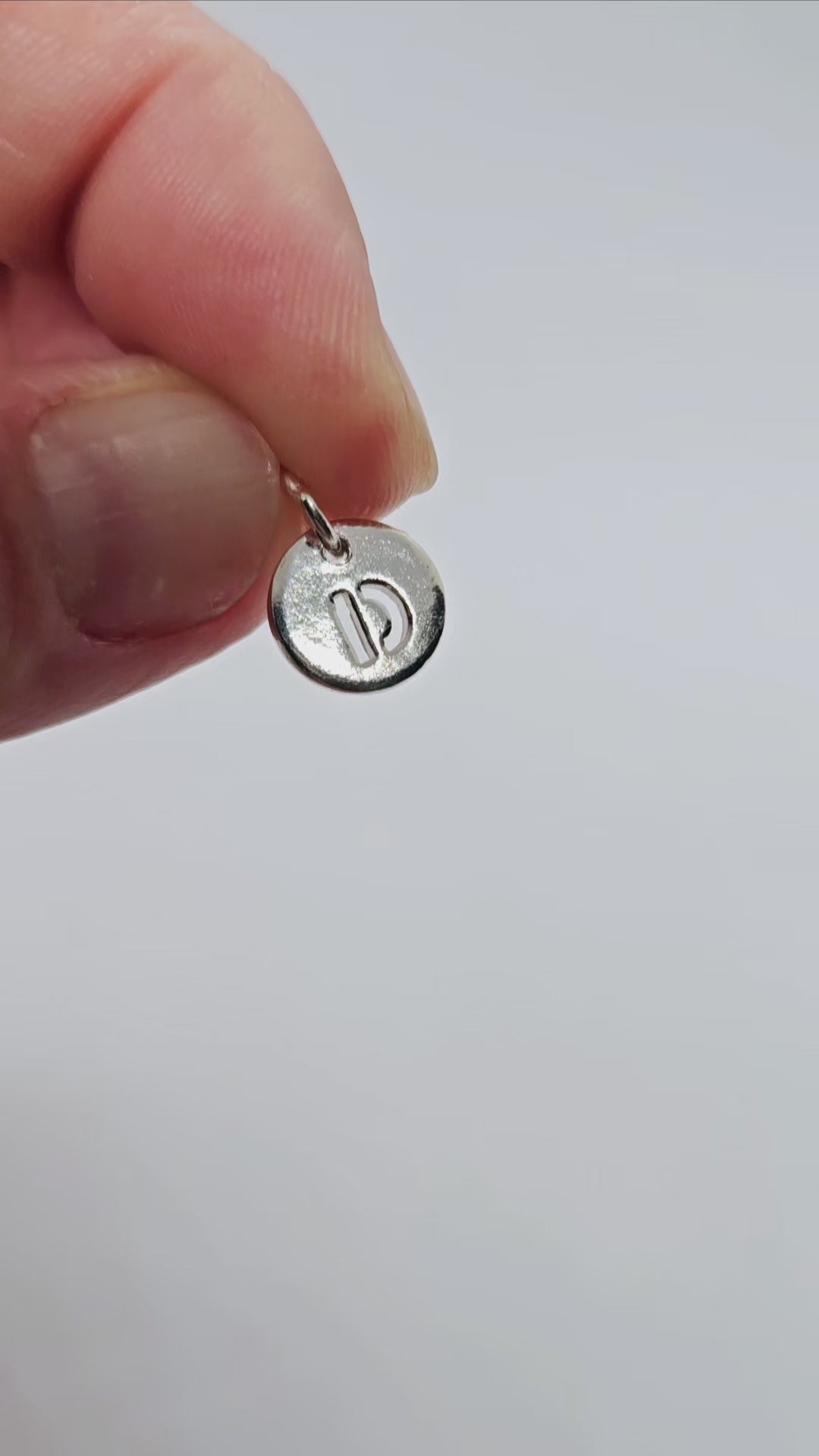 925 Sterling Silver Alphabet Initial Letter Disc Pendant Charm